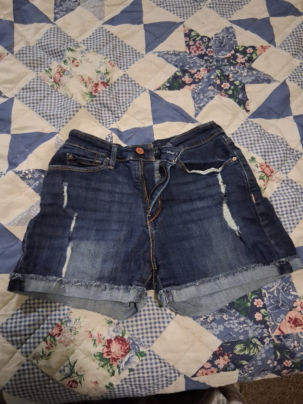 Jean shorts.
